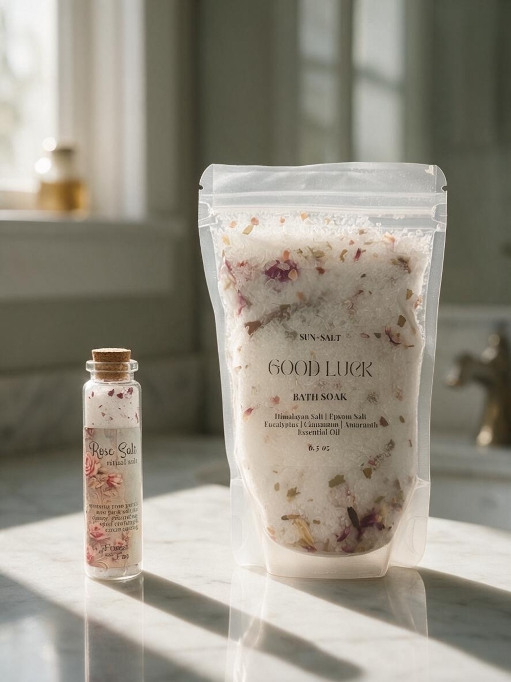 NWOT Sun Salt Good Luck Bath Soak Bundle Forest Fae Rose Ritual Salt